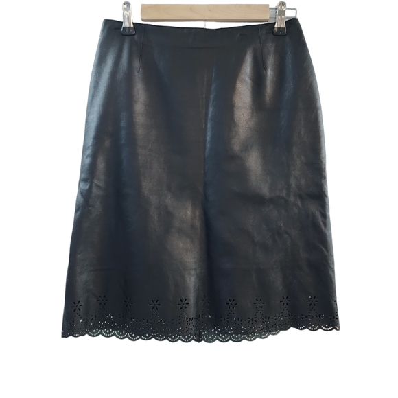 Caslon Dresses & Skirts - Caslon Leather Skirt with Laser Cut Floral Trim